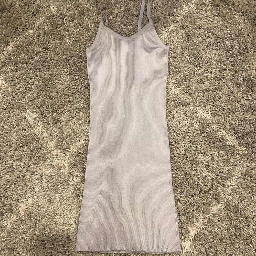 Forever 21 light blue/gray ribbed mini dress!